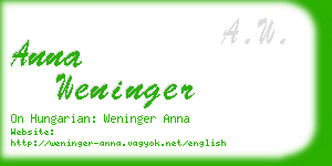 anna weninger business card